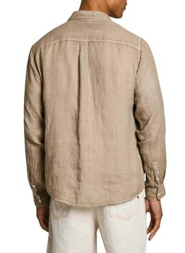 Chemise Pepe Jeans Arnau beige pour homme