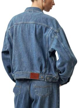 Veste en jean à rayures Pepe Jeans pour femme