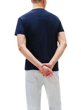 Maillot Tommy Jeans Flag Linear bleu marine pour homme