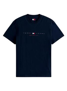 Maillot Tommy Jeans Flag Linear bleu marine pour homme