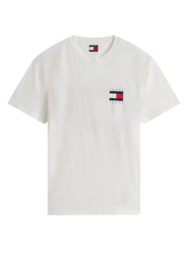 Maillot Tommy Jeans Flag blanc pour homme