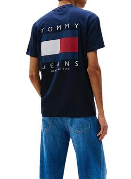 T-shirt Tommy Jeans Flag bleue pour homme