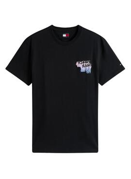 T-shirt Tommy Jeans Stack Backprint noir pour homme
