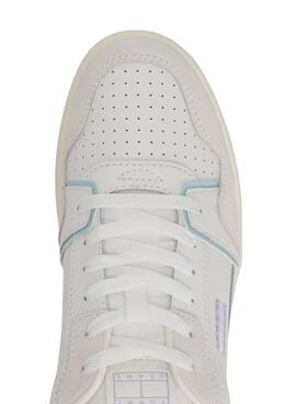 Chaussures Tommy Jeans Retro Basket blanc et violet pour femme