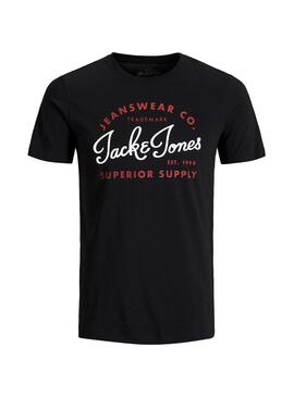 T-Shirt Jack and Jones Logo Noir Homme