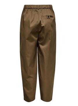 Pantalon en cuir marron pour femme Only Casil.