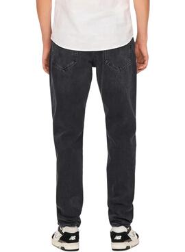 Pantalon en jean Only and Sons Yoke negro cónico para hombre