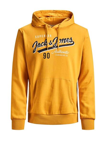 Sweat Jack and Jones Logo Jaune Homme