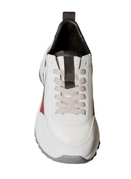 Baskets Calvin Klein Jeans Hike Runner blanc pour femme.