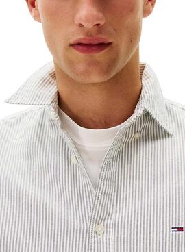 Chemise Tommy Jeans Oxford slim à rayures bleues pour homme