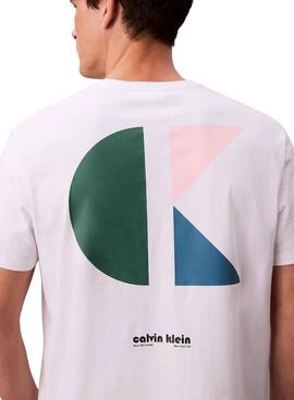 T-shirt Calvin Klein Jeans Bauhaus blanc pour homme