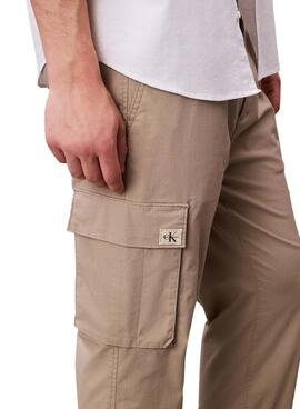 Pantalons cargo Calvin Klein Jeans en ripstop kaki pour homme