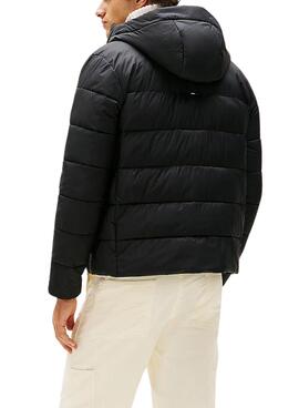 Veste à capuche noire Tommy Hilfiger Mid Weight pour homme.