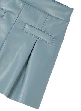 Bermuda Mayoral en cuero sintético azul para niña