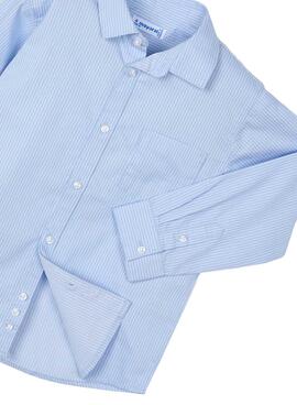 Chemise basique à rayures bleues pour garçon de la marque Mayoral