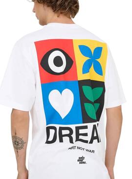 T-shirt Only and Sons Art not War blanche pour homme