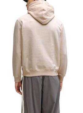 Sweat à capuche Jack and Jones Norrebo beige pour homme