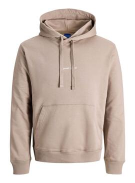 Sweat à capuche Jack and Jones Norrebo beige pour homme