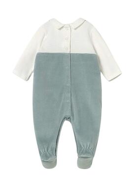 Bodysuit Mayoral salopette en velours côtelé vert pour bébé