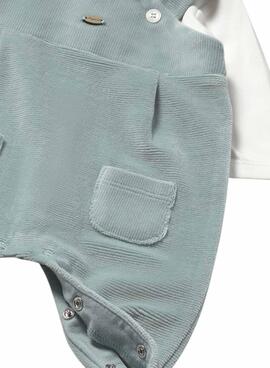 Bodysuit Mayoral salopette en velours côtelé vert pour bébé