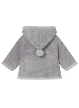 Veste Mayoral tricot avec fourrure grise pour bébé