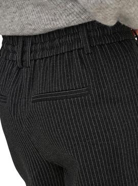Pantalon Only Poptrash à rayures diplomatiques noir pour femme