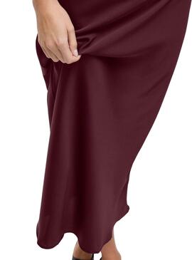 Jupe Vila Viellette grenat pour femme