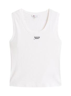 T-shirt Tommy Jeans Slim Script blanc pour femme