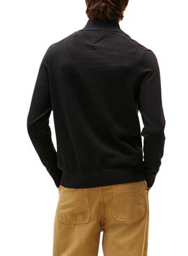 Maillot Tommy Hilfiger en cachemire avec fermeture éclair noir pour homme