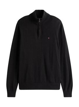 Maillot Tommy Hilfiger en cachemire avec fermeture éclair noir pour homme