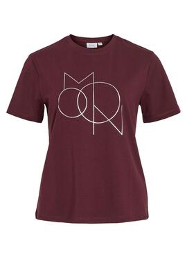 T-shirt Vila Vinora grenat avec impression pour femme