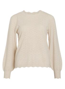 Maillot Vila Viemi beige pour femme.