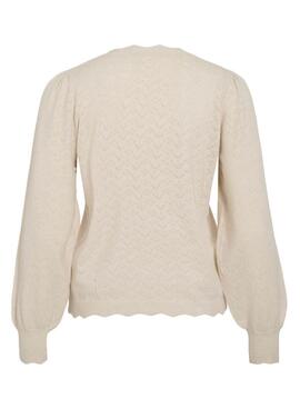 Maillot Vila Viemi beige pour femme.