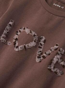 T-shirt Name It Nona marrón pour fille