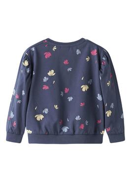 Sweatshirt Name It Nula avec des fleurs bleu marine pour fille