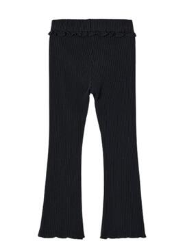 Collants Mayoral en côtes noires à évasement pour fille