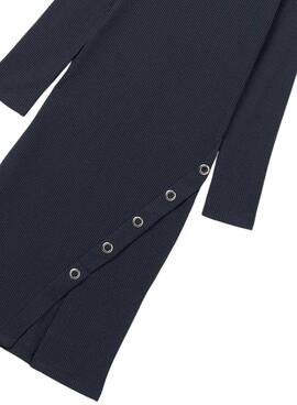 Robe Mayoral midi côtelée marine pour fille