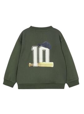 Sweat-shirt Mayoral avec imprimé dos vert pour garçon