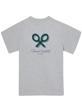 T-shirt Silbon Tennis Society grise pour homme