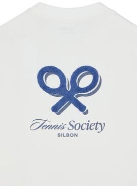 Chemise Silbon Tennis Society blanc pour homme