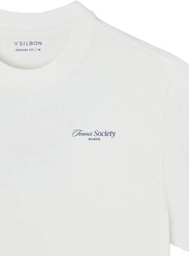 Chemise Silbon Tennis Society blanc pour homme