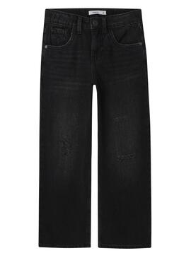 Jean Name It Rose noir détruit pour fille