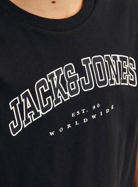 T-shirt Jack and Jones Caleb Varsity noir enfant