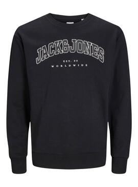 Sweat à capuche Jack and Jones Caleb Varsity noir enfant