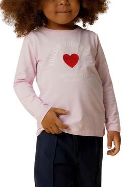 T-shirt Name It Lira rose cœur pour fille