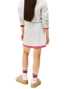Jupe Tommy Hilfiger Varsity en tricot gris pour fille