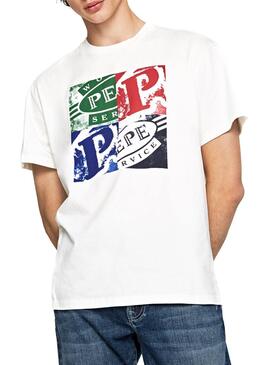 T-Shirt Pepe Jeans Josephs Blanc pour Homme