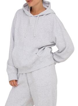 Sudadera Only Best capucha gris para mujer.