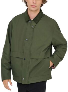 Veste de chasse Only and Sons Kosmo verte pour homme