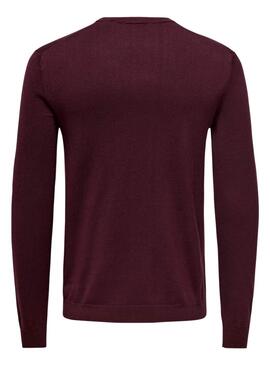 Maillot Only and Sons Wyler grenat pour homme